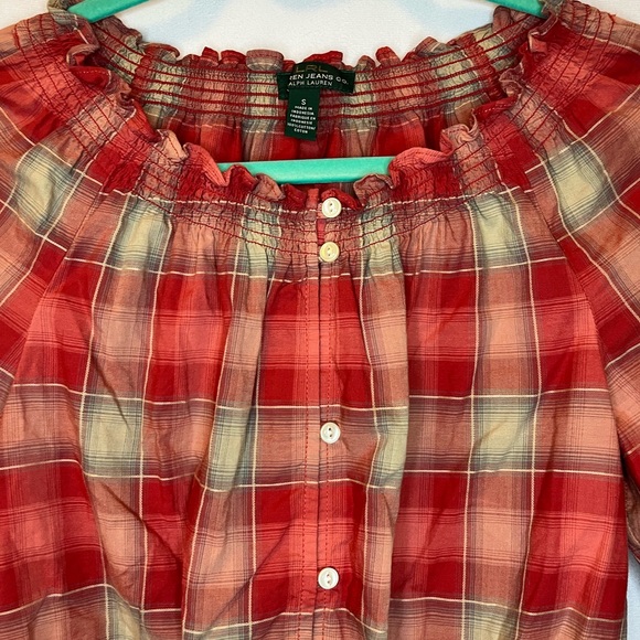 Ralph Lauren Jeans Plaid Blouse - Picture 3 of 6
